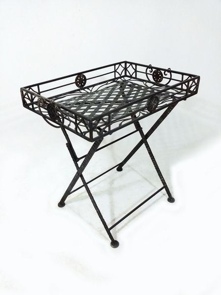 mesita auxiliar pleg. hierro.60x55x39.1u